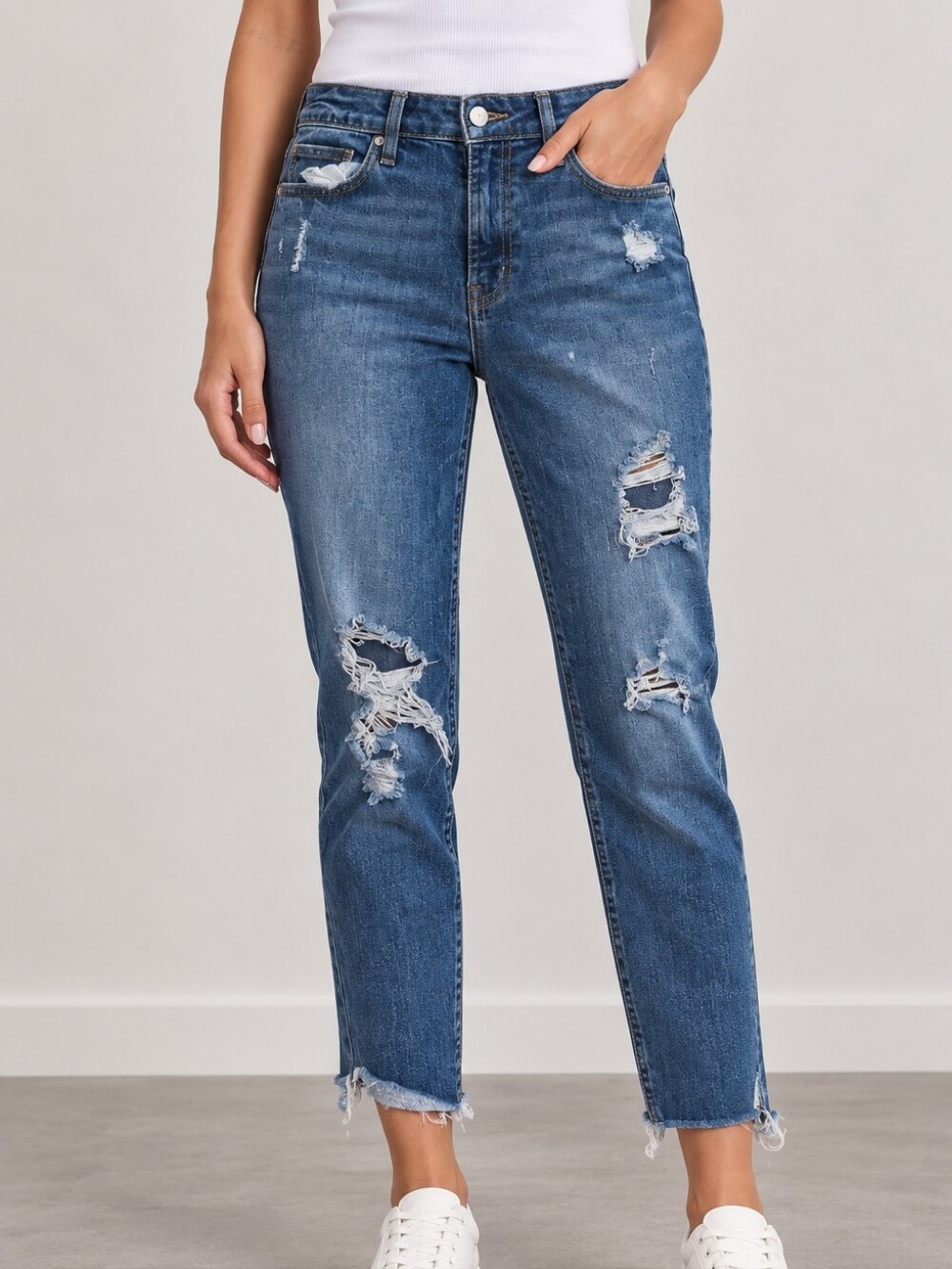 💥💙 Old Navy Distressed Dark Blue Skinny Jeans 360 Stretch